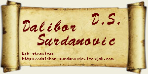 Dalibor Surdanović vizit kartica